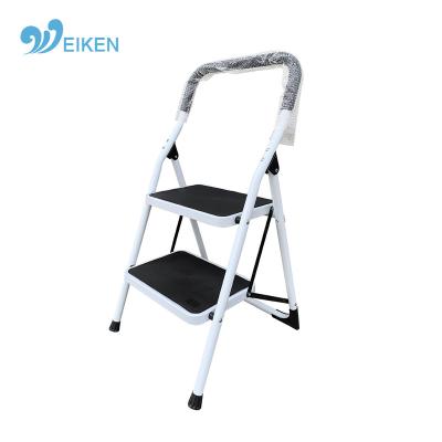 China Wide Square Steel Railing Folding Ladder Folding Ladders Two Steps Home Ladder With Lightweight Folding Platform Step Ladder for sale