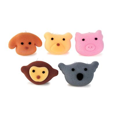 China EXFOLIATE Custom Design Cartoon Baby Shower Ball Natural Animal Shaped Sponge Bath Loofah for sale