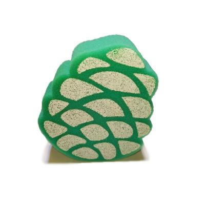 China 2020 New Arrival Sustainable PU Foam Printed Pine Cone Kitchen Sponge And Bath Sponge for sale