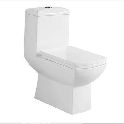 China Double-Flow Square Style Ceramic Toilet Commode Wash Down One Piece Toilet Seat For Sale for sale