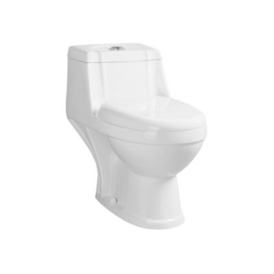 China Double-Flow Bathroom Toilet Commode Wash Down Oval Toilet Seat One Piece Toilet for sale