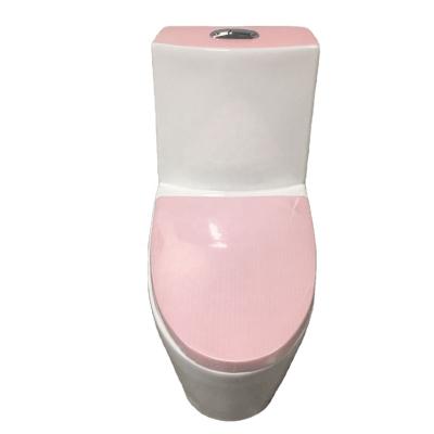 China Double-flow Chaozhou Factory Pink Toilet Seat Apartment Color Theme Toilet for sale