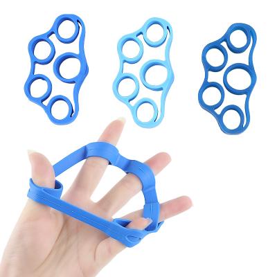 China Durable Silicone Finger Stretcher Strength Recovery Exercise Five Ring for sale