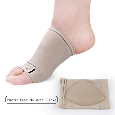 China Flexible Compression Arch Support Sleeve Cushioned Arch Support Soft Elastic Reusable Gel Pad Fabric Reusable Arch Bumps For Flat Foot Pain Relief for sale