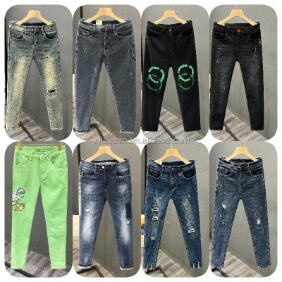 China QUICK DRY Factory wholesale high-quality good-looking men's jeans slim fit distressed denim jeans broken bones for sale