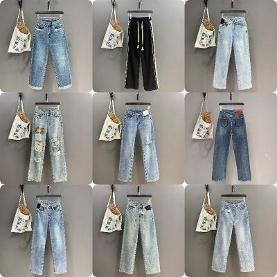 China Waterproof Fashion women's pants Casual Boyfriend jeans Women's wide leg pants jeans Clearance Brand new jeans for sale