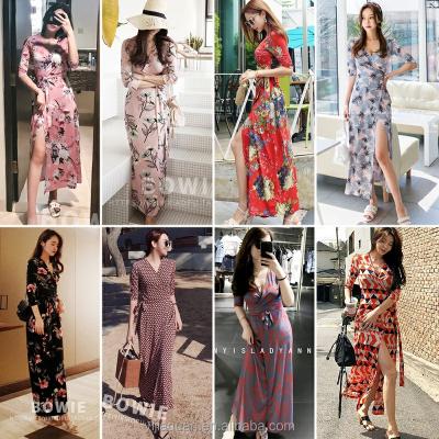 China Anti-Static 2024 New dress promotion floral skirt European and American style cheap wholesale for sale