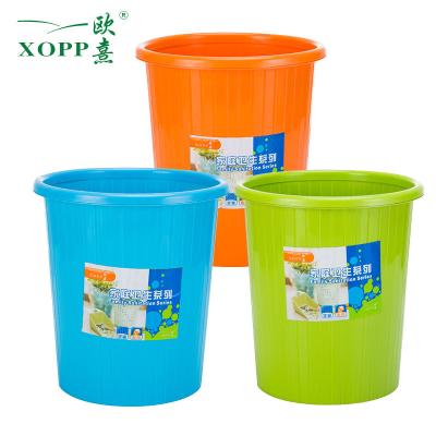 China Sustainable Colorful Indoor Plastic Waste Basket Trash Bin For Kitchen Washroom Office for sale