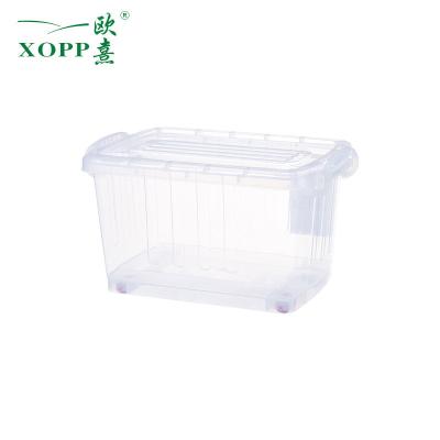 China Viable popular capacity transparent plastic storage box with lid container finish life for sale