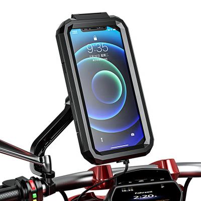 China M18 360 Adjustable Waterproof Anti-fall Motorcycle Phone Holder With Wireless Charger GPS Navigation Bracket USB Charging for sale