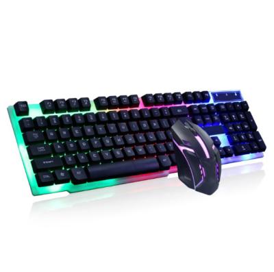 China 2021 promotion of plug and play single keyboard USB cable keyboard computer keyboard mouse set colorful backlit keyboard for sale