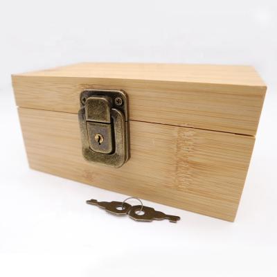 China Storage Custom Locking Multiple Independent Space Wooden Stash Box With Groove for sale