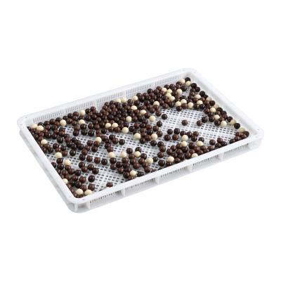 China Food Agriculture Tray Hdpe Food Grade Mesh Design Stackable Open Air Drying Perforated Plastic Trays for sale