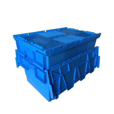 China Recyclable High Quality Cheap Price Plastic Storage Crates Tied Lid Container 395*280*270mm for sale