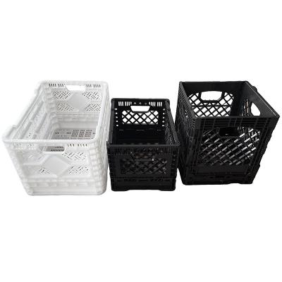 China Collapsible Plastic Milk Crate Stackable Storage Mesh Stackable Moving Crate Transport Used Food Grade Foldable Stackable Recyclable Plastic HDPE for sale