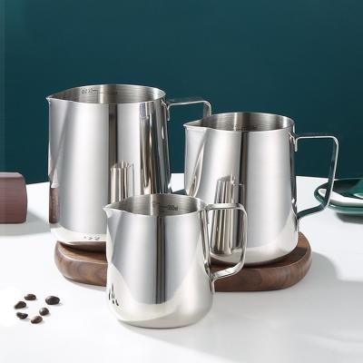 China Customized Viable Logo Coffee Metal Stainless Steel Milk Jug Frothing Pitcher for sale