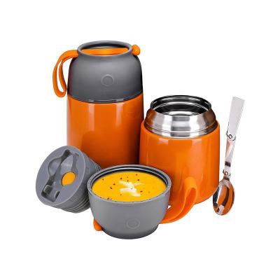 China High Quality PORTABLE Stainless Steel Food Insulated Flask, Vacuum Thermos Pot Warmer Container With Spoon for sale