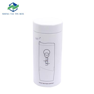 China Eco - Friendly Custom Tin Cans Coffee Tin Can Packaging Cylinder Metal Coffee Tin for sale