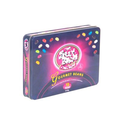 China Recyclable Custom Candy Packaging Box Rectangular Candy Tin Box For Packing Jelly Beans 500g for sale