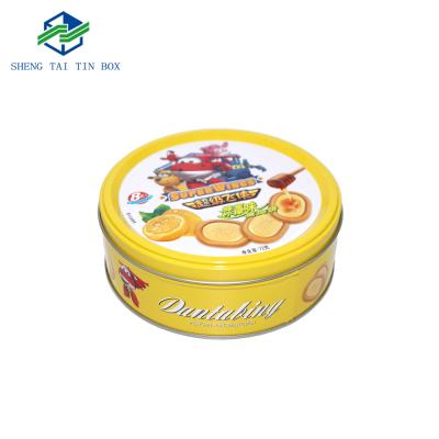 China Small Metal Tins Eco - Friendly Dia133x48mm Round Biscuit Tin Round Metal Tin for sale