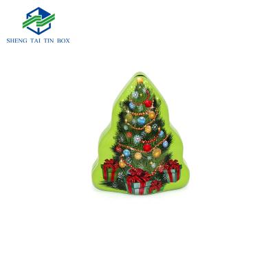 China Small Recyclable Christmas Tree Tin Metal Christmas Tree Ornament Tin for sale