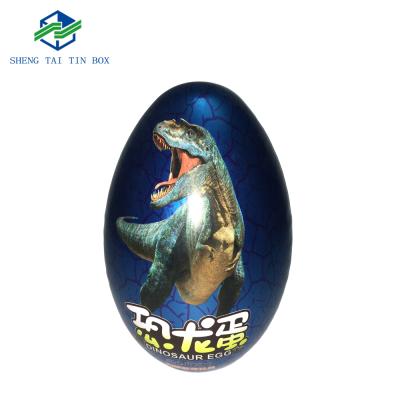 China Eco - Friendly Egg Shaped Metal Box Egg Cans For Kids for sale