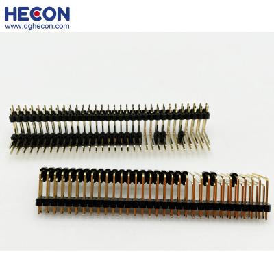 China 2.54 Mm Pitch Connector Male PCB Pin Header 2x32P Precision Dip Right Angle Wholesale Single Row Pin Header for sale