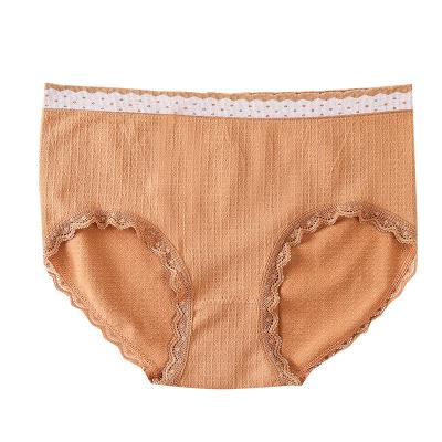 China High Elastic Breathable Ladies Panties Mid Waist Seamless Underwear Women Wearing Lace Briefs for sale