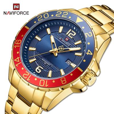 China New NAVIFORCE 9192 Alarm Gold Sport Mens Watches With Stainless Steel Band Wristwatch Quartz Date Clock Waterproof Relogio for sale