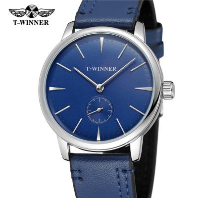 China Water Resistant T-Winner 8165 Mens Automatic Chain Mechanical Watch Small Dial Business Men's Genuine Leather Belt Simple Wrist Watch for sale