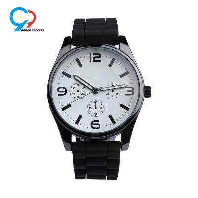 China 2019 New Stylish Water Resistant Round Black Silicone Watch For Men for sale