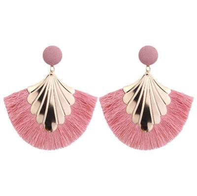 China New Fashion Women Rose Gold Plated Alloy Bohemia Style Tassel Charm Dangle Earrings for sale