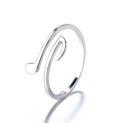 China Creative Wave Ring Jewelry from Marine Life 925 Sterling Silver Ocean Music Note Cute Fashion Jewelry for sale