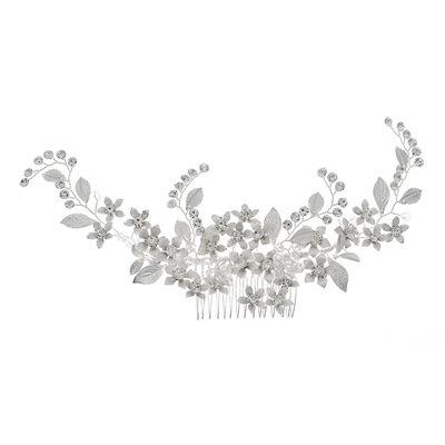 China Luxury Wholesale Wedding Crystal Beads Barrette Handmade Flower Fancy Women's Bridal Hair Clips Accessories for Women and Girls Gift for sale