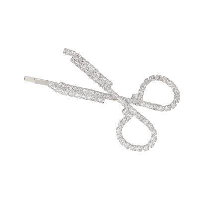 China Fashionable New Style Temperament Elegant Crystal Scissors Hairpin Alloy Headdress Hair Clip Jewelry Accessories For Gifts for sale