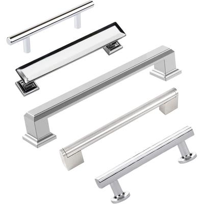 China HOONE Wholesale OEM Modern Zinc Alloy Sliver Brushed Nickel Drawer Sideboard Pulls for sale