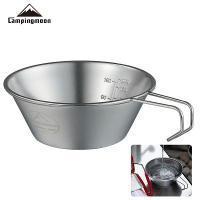 China High Quality Outdoor Camping Hike Travel With Handle 12cm Portable Outdoor Stainless Steel Picnic Bowl Universal Stainless Steel Bowl for sale