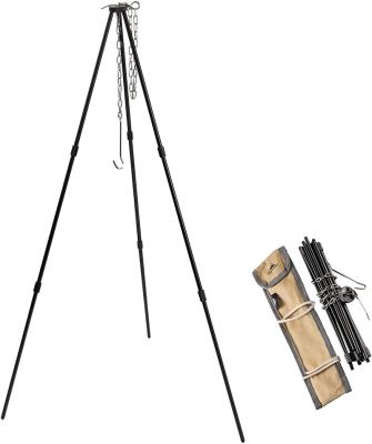 China Light Weight 50*50*80.5cm Heavy Duty Telescopic Tripod Saddles Stainless Steel Campfire Campfire Pot Holder Hanger Outdoor Bracket for sale