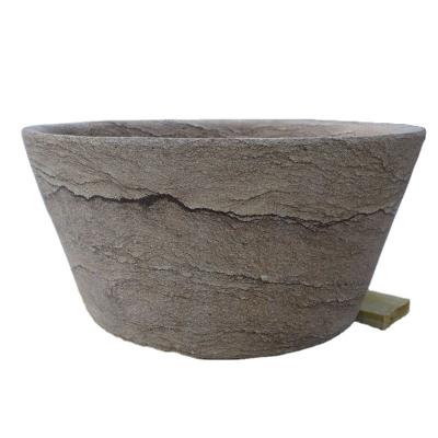 China Modern Custom Round Shape Natural Stone Sandstone Sink for sale