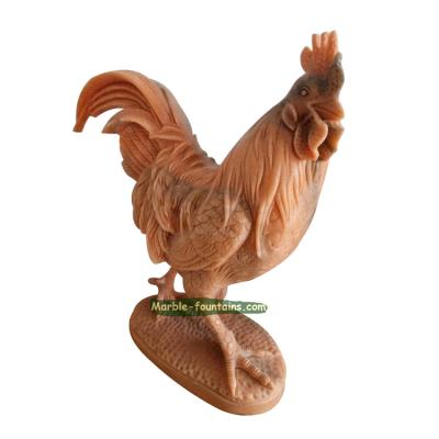 China Traditional Custom Size Chicken Rooster Statue Marble Rooster Sculpture Natural Stone for sale