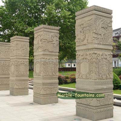 China Beautiful Solid Luxury Natural Marble Carving Square Pillar for sale