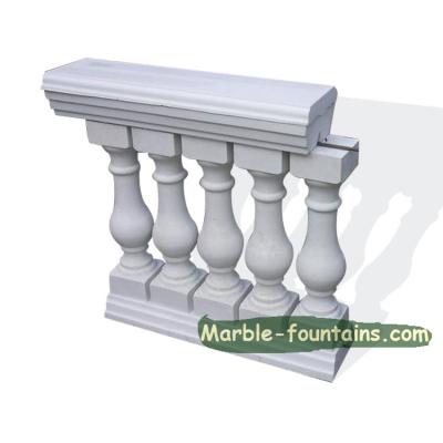 China Porch Balusters Modern Straight Trimming White Marble Stone Fence Railing for sale