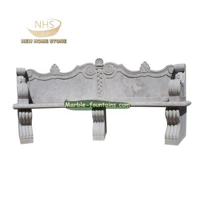 China Outdoor Garden Park Set Natural Stone White Marble Stone Benches for sale