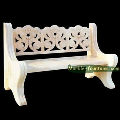 China Modern Flower Carved Outdoor Stone Garden Marble Furniture Bench for sale