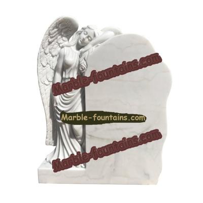 China Luxury Hand Carve Natural Stone Figure Angel Grave Headstone for sale