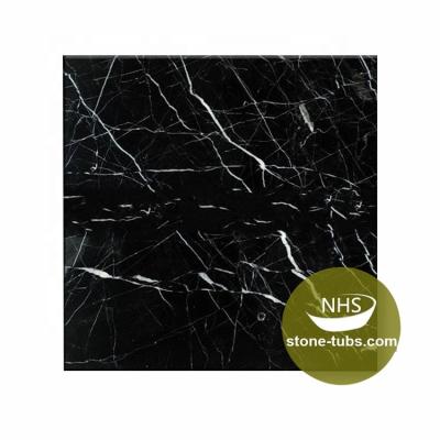 China 100% China Natural Marble Factory Polished Sample Black Marquina Nero Margiua Marble for sale