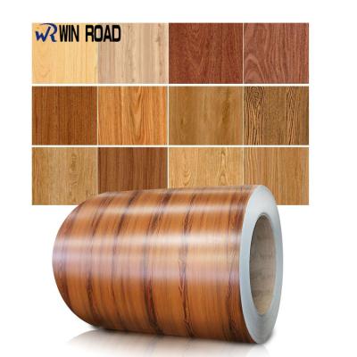 China Wooden Color Coated PPGI Forms PPGL Prepainted Galvalume Steel Coils With More Colors for sale