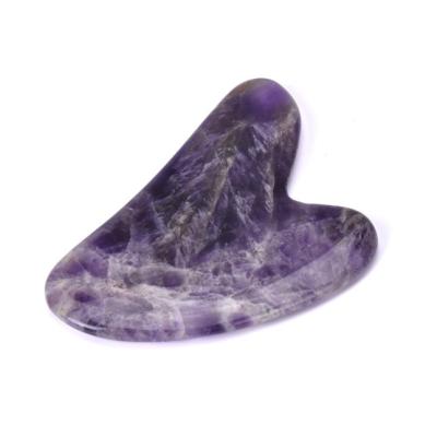 China Popular Logo Customizable Amethyst Materials Face Products Guasha Tips for sale