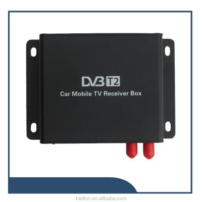 China mobile digital car TV receiver DVB-T2 with dual tuner and two antennas support high speed 110*80*30mm for sale