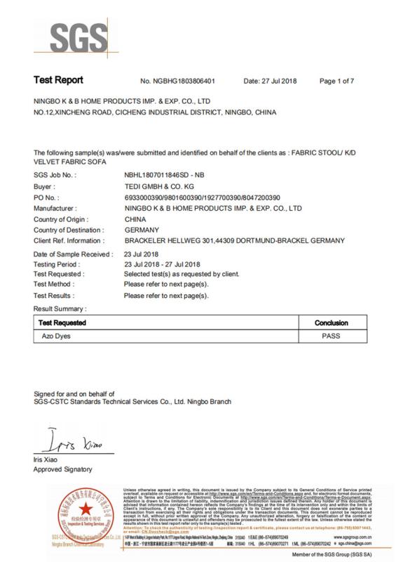 Azo-free - Ningbo K&B Home Products Imp. & Exp. Co., Ltd.